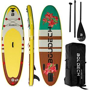 BOUDECH Stand Up Paddle Board Allround - Tavola da SUP gonfiabile 275X80X15 cm con pagaia, cavigliera, gonfiatore, kit riparazione e borsa da trasporto. Idonea per principianti. Peso Max 140kg