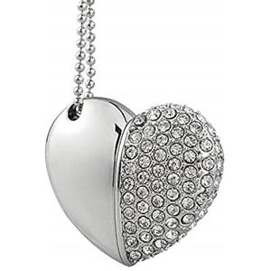 A Plus+ Chiavette USB 8GB Cuore Diamante USB 2.0 Flash Memory Pen Drive 8GB Pendrive Silver (Argento x 1)