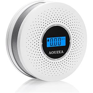 AOUZEA Rilevatore Monossido di Carbonio, Rilevatore Fumo a Bassa Energia E alta Sensibilità con Display Digitale LCD, 2 In 1 Rilevatore di Fumo e Monossido di Carbonio