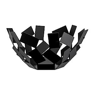 Alessi La Stanza dello Scirocco Fruttiera Nero - Acciaio inossidabile, Ø 27.3 cm, Design Mario Trimarchi