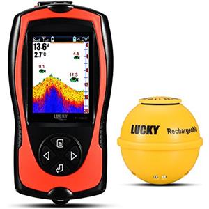 LUCKY Ecoscandaglio da Pesca Portatile Sensore Sonar Trasduttore Cercatore di profondità dell'acqua Schermo a cristalli liquidi Ecoscandaglio Fish Lampada Attraente Sul Ghiaccio Pesca in Mare