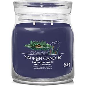 Yankee Candle Lakefront Lodge, candela profumata in barattolo medio con doppio stoppino, miscela di cera di soia, candela a lunga combustione, regalo perfetto per le donne
