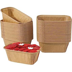 Jogoico 50 Pezzi Stampi in Carta Monouso, Pirofila Usa e Getta, Teglia da Forno Rettangolare per Mini Plumcake, Pane, Pagnotta, Torte, Muffin (Marrone)