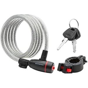 Schwinn - Lucchetto antifurto per bici, livello di sicurezza 3, cavo da 1,8 m/12 mm, livello di sicurezza 3/lucchetto con chiave