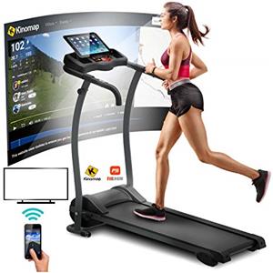 ArtGo LEONARDO Tapis Roulant Elettrico Pieghevole, 12 km/h, Bluetooth App Kinomap e Zwift Coaching Multiplayer, 12 Programmi, Sensore Cardio, 3 Livelli Inclinazione, Salvaspazio, 1HP (3.0 HP picco)