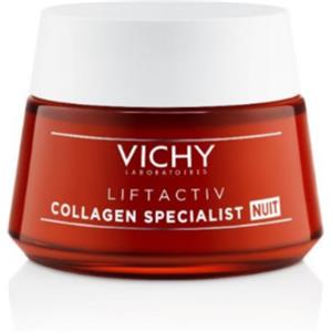 Vichy Liftactiv Collagen Specialist Crema Notte 50 ml - Rassodante, Antirughe, con Peptidi e Vitamina C