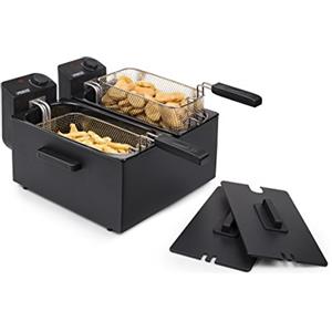 Princess Doppia friggitrice 183028 Black elettrica, 3600 W, Acciaio, Nero