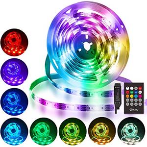 Hually Striscia LED 3M/9.8ft, 90 LEDs Strisce LED RGB 5050 con Telecomando RF,Sincronizza con la musica, 4 Modalità, Impermeabile USB alimentata LED Striscia per Decorazioni,Cucina, Festa,Natale,Bar