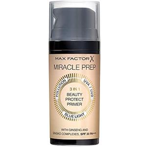 Max Factor Miracle Prep, Primer Viso 3 in 1 con SPF 30, Base Trucco, Protegge la Pelle da Inquinamento, Raggi UVA/UVB e Luce Blu