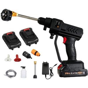 Shkalacar Idropulitrice Portatile 60 Bar 300W, Idropulitrice Batteria Alta Potenza con Batteria Ricaricabile Ugelli 5in1, Senza Fili per l'irrigazione, Pulizia, Auto, Pavimento