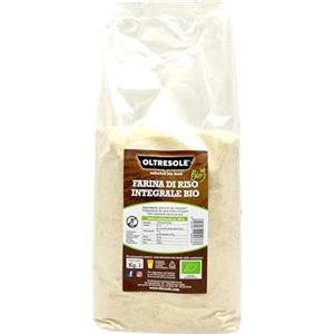 Oltresole, Farina Italiana di Riso Integrale Biologica 1 Kg, Farina Integrale Senza Glutine, 100% Made in Italy, Ideale per Dolci, Salati, Biscotti, Vegano e Celiaci