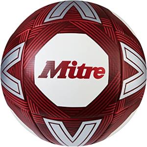 Mitre Intent Pallone da calcio da allenamento, presa e controllo ottimi, struttura resistente, bianco/rosso, 4