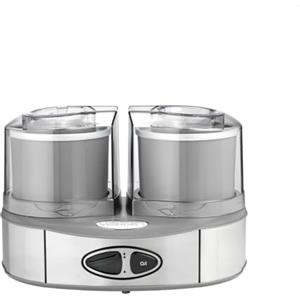 Cuisinart Duo Ice Cream Maker | Sforna 2 gusti contemporaneamente | 2 x 1L Macchina per gelati e gelati fatti in casa | Sorbettiera | Gelatiera | Yogurtiera | Grigio