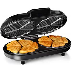 Tristar Macchina per waffle Tristar WF-2120 - Dieci waffle a forma di cuore alla volta - Corpo in acciaio inox