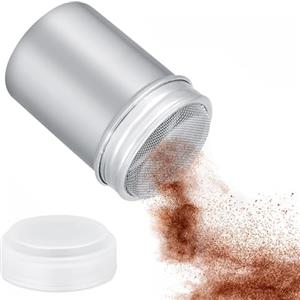 HERCHR Spargi Cacao in Polvere, Spargizucchero in Acciaio Inox con Coperchio, Rete fine Setaccio farina per Caffè e Spezie, Cannella, Cucina e Decorazione, 7,5 * 11,5 cm / 3 * 4,5 pollici