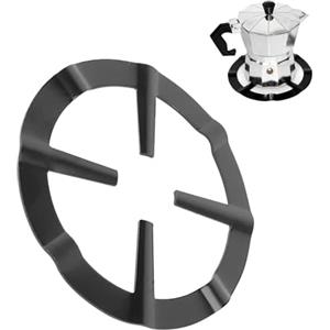 Agatige Anello per Wok in Ghisa, Riduzione Universale Smaltata Supporto per Pentole per Cottura Gas Supporto per Pentola Moka Nero Supporto per Fornello a Gas Rotondo Supporto per Griglia Cucina