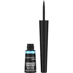 Rimmel London Rimmel - Eyeliner Waterproof Exaggerate Liquid - Eyeliner ultra definizione Liquido a Lunga Durata - Black