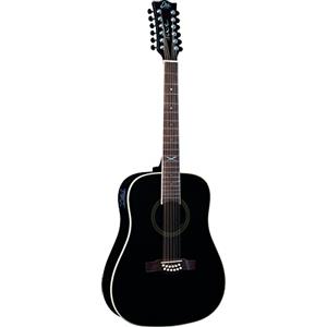 Eko GUITARS - NXT D100E XII SEE THROUGH BLACK, Chitarra Acustica 12 Corde, Top in Abete, Fasce Fondo e Manico in Mogano,Tastiera in South American Roupanà, Scala 648mm, Colore Nero