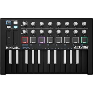 Arturia - MiniLab MkII Inverted - Controller MIDI portatile per la produzione musicale, con pacchetto software all-in-one - 25 tasti, 8 pad multicolore