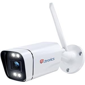 Ctronics Telecamera di sorveglianza 4G/3G LTE, Fotocamera 4G Esterna 1080P IP Camera SIM 30M Visione Notturna Colore Rilevamento Umano Audio Bidirezionale Allarme Luce SIM Card Inclusa Metallo IP66