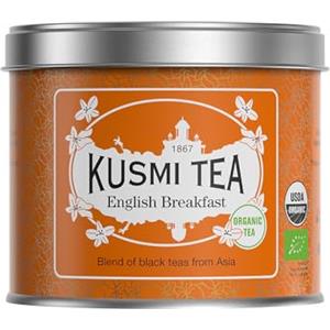 Kusmi Tea - English Breakfast Bio - Tè Nero Biologico - Miscela di Tè Nero Asiatico - Ceylon e Assam - Foglie Sfuse - Scatola da 100g - Quantità per circa 50 tazze