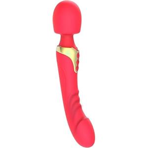 Generico Vibratore 2 in 1 con bacchetta e punto G | Sex Toys [Stimolatori del clitoride e punto G per lei e coppie] | Massaggiatore | 10 modalità di piacere | Discreto | Donna adulta (Rosso, Senza scatola)