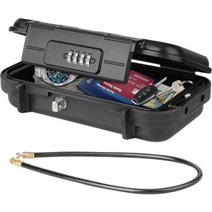 WACCET Cassaforte portatile, cassetta di sicurezza sicura mini cassetta di sicurezza da viaggio impermeabile antifurto con cavo metallico rimovibile, cassaforte di sicurezza per casa, ufficio, hotel,