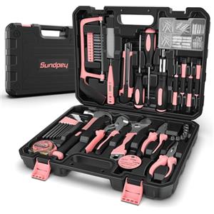 Sundpey Cassetta Attrezzi Completa 148-PCS Set Attrezzi Lavoro - Fai da te Meccanica Strumenti - Valigia Utensili Portatile Sundpey con Cacciaviti Cricchetto Pinze Riparazioni Quotidiane Casa Ufficio Rose