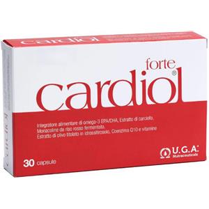 U.G.A. Nutraceuticals Srl Cardiol Forte - Integratore Alimentare con Omega-3 EPA e DHA, Estratto di Carciofo e Monacoline - 30 Capsule Molli