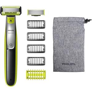 Philips OneBlade QP2630/30, Rasoio Elettrico Face + Body, Utilizzo Wet&Dry, Include 1 Lama Viso, 1 Lama Corpo e 5 Pettini