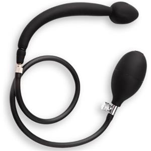Future of your pleasure Sensual FOPS Plug Anale Gonfiabile in Silicone Nero con Sfera Metallica Butt Plug Dilatatore Anale Impermeabile Sex Toys per Donna e Uomo Diametro 3.2-9cm Lunghezza 22cm D22-8