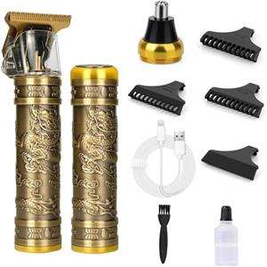 CIBITA Regolabarba Uomo Professionale, 3 in 1 Tagliacapelli Uomo Kit per Barba/Capelli/Orecchie/Naso/Corpo, T-Blade Rasoio Elettrico Barba e Capelli, Macchinetta di Precisione Groomer per Barbiere