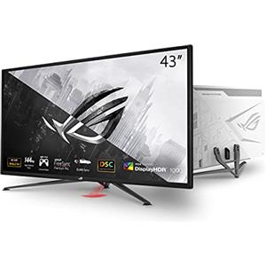 ASUS ROG Strix XG43UQ, Monitor Gaming 43, 4K UHD (3840x2160), 144Hz, Tempo di Risposta 1ms, AMD Freesync 2 HDR, HDMI 2.1, Antiriflesso, Gameplus, DisplayHDR 1000, DCI-P3 90%, Telecomando, Nero