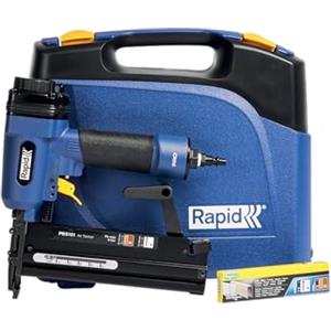 Rapid PRO PBS151 Cucitrice / Chiodatrice Pneumatica con Impugnatura Ergonomica per Graffette n. 90 e Chiodi n. 8, Ricarica Rapida, Include Valigetta, 200 Graffette e 200 Chiodi