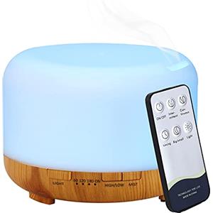 Hantoc Diffusore di Oli Essenziali 450ml, Umidificatore Ultrasuoni Diffusore di Aroma Diffusori Oli Profumati Nebulizzatore Silenzioso Automatico 7 Colori LED per Yoga Spa