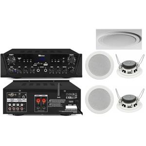 Prostore Italy KIT AUDIO FILODIFFUSIONE 2C CONTROFFITTO VOLUME SEPARABILI BLUETOOTH RADIO FM (CON 4 CASSE)
