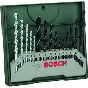 Bosch set 15 punte mini per legno, muratura e metallo