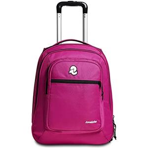 Invicta Trolley Scuola Bump, Fucsia, New Way, 2 in 1, Doppio Uso, con Spallacci Uso Zaino, Doppio Scomparto con Tasca Porta PC, Tasca Porta Borraccia, con Organizer, Maxi Capienza, Scuola e Viaggio