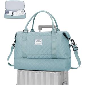 WEPLAN Borsone da Viaggio Donna, 45x36x20 Easyjet Borsone da Cabina Ryanair, Borsone Palestra con Scomparto Scarpe, Borsa Sportiva Tote Gym, Borsa a Mare, Borsone Grande Capacità per uomo e donna,Azzurro