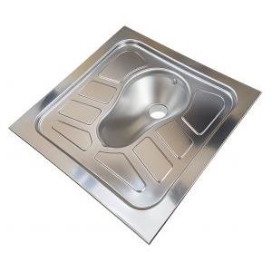 InoxLaser Sanitari LX2100 Turca 'Dubai' Doppio Lavaggio in Acciaio Inox Satinato 700x700 mm