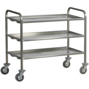 FORCAR CA1394P Carrello Servizio Inox Professionale 3 Piani - Portata 200 Kg, Dimensioni 92x67x98h cm