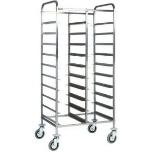 FORCAR Carrello Inox Portavassoi per 20 Vassoi GN 1/1 - Dimensioni 74x62x175h cm