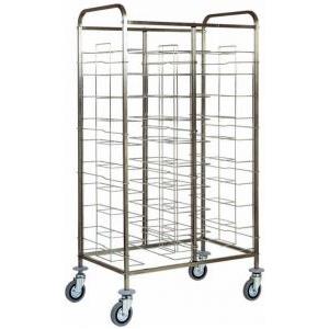 FORCAR Carrello Inox Portavassoi Universale per 20 Vassoi - Struttura in Acciaio Inox con Ruote Multidirezionali