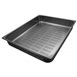 Gastronorm Europe Contenitore Gastronorm 2/1 forato in Acciaio Inox AISI 304 - Dimensioni 650x530 mm, Altezza 150 mm, Capacità 43,4 litri