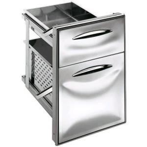 Modulo Inox ICCS23 50GS Cassettiera Inox Professionale 2/3 con Guida Semplice e Angoli Arrotondati