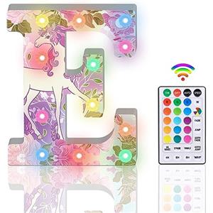 HIYAA Lettere luminose a LED glitterate, 18 colori che cambiano colore, luce notturna con telecomando, per ragazze, regali di compleanno, bar, matrimoni, feste, Natale, San Valentino, decorazione da parete