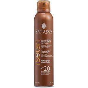 BIOS LINE Nature's Solare Spray Trasparente SPF20 200ml - Protezione Media, Texture Ultra-Sottile e Resistente all'Acqua