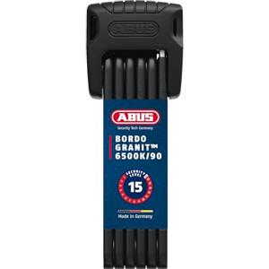 ABUS Lucchetto pieghevole Bordo Granit 6500K con porta lucchetto SH - Lucchetto per bicicletta con cilindro XPlus per un'elevata protezione contro le manomissioni - Lunghezza 90 cm