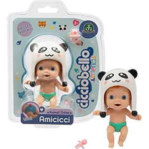 Cicciobello Amicicci Cicciobello Animal Cuties Panda Boy, Mini Personaggio con cappellino da animaletto e la codina sul pannolino, per Bambine dai 3 Anni, CC038100, Giochi Preziosi