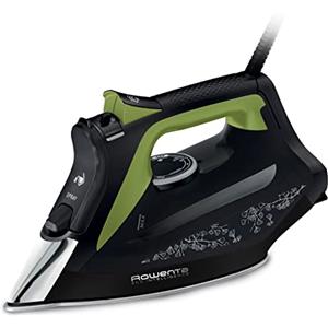 Rowenta DW6330D1 Eco Intelligence Ferro a Vapore, Distribuzione Ottimale del Vapore, 2500 W di Potenza, Tempo di Riscaldmento Rapido, 300 ml, Nero/Verde